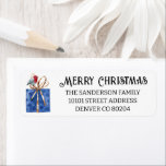 Étiquette Red Robin Christmas Correspondant Adresse de retou<br><div class="desc">Forfait enveloppé bleu, curieux rouge robin et élégante calligraphie Joyeux Noël décorent ces mignonnes étiquettes d'adresse de retour assorties. Changez le texte et l'accueil pour le rendre vôtre en utilisant le Modèle fourni. Si vous avez besoin de plus d'espace, utilisez des lettres minuscules. Un achat minimum de cinq feuilles de...</div>