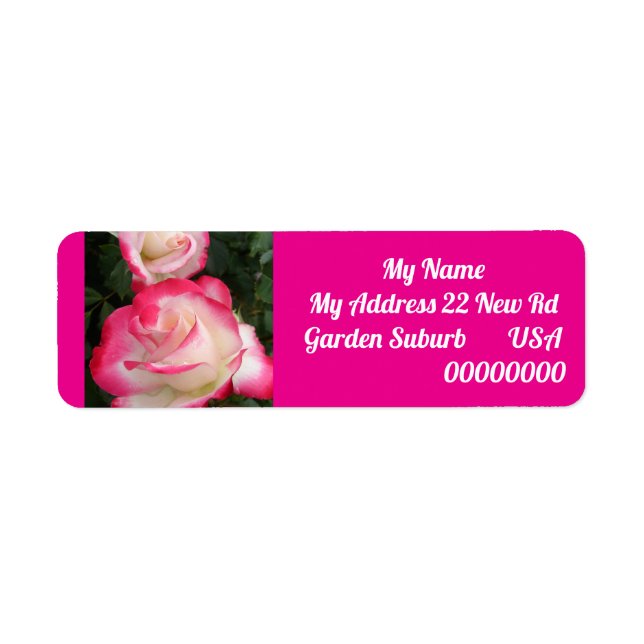 Étiquette Red Rose Flower Floral Return Address Labels (Devant)