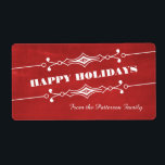 Étiquette Red Slanted Chalkboard Holiday Labels<br><div class="desc">Elegant and stylish Slanted Chalkboard Holiday Labels in red featuring an art deco border and a trendy chalkboard look background. These chic and trendy holiday labels are easy to customize with a customized Christmas greeting and would make great gift tags. Click "Customize It" for more personalization options.</div>