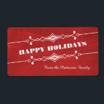 Étiquette Red Slanted Chalkboard Holiday Labels<br><div class="desc">Elegant and stylish Slanted Chalkboard Holiday Labels in red featuring an art deco border and a trendy chalkboard look background. These chic and trendy holiday labels are easy to customize with a customized Christmas greeting and would make great gift tags. Click "Customize It" for more personalization options.</div>