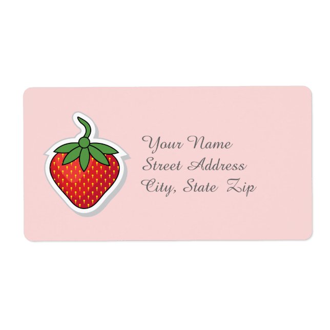 Étiquette Red Sweet Strawberry - modèle Votre adresse (Devant)