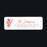 Étiquette Red Vintage Holly Christmas Holiday Adresse de ret<br><div class="desc">Doté de nos hollies d'origine dessinées à la main avec une sensation vintage en rouge. Toutes les couleurs sont personnalisables avec l'outil d'édition.</div>