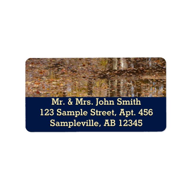 Étiquette Réflexion dans le ruisseau Still au parc Greenbelt (Devant)