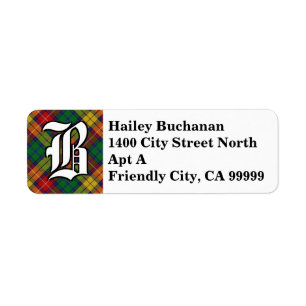 Étiquette Regal Clan Buchanan Tartan Monogramme