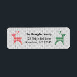 Étiquette Reindeer Christmas Sweat Adresse de retour<br><div class="desc">Ces étiquettes d'adresse de retour Reindeer modernes et amusantes sont parfaites pour tous vos besoins de port. Il est doté d'une texture douillette de pull et de rennes tricotés mignons. Vous pouvez personnaliser cette conception en cliquant sur "Personnaliser ce modèle" ou si vous souhaitez modifier la police, les couleurs arrière...</div>