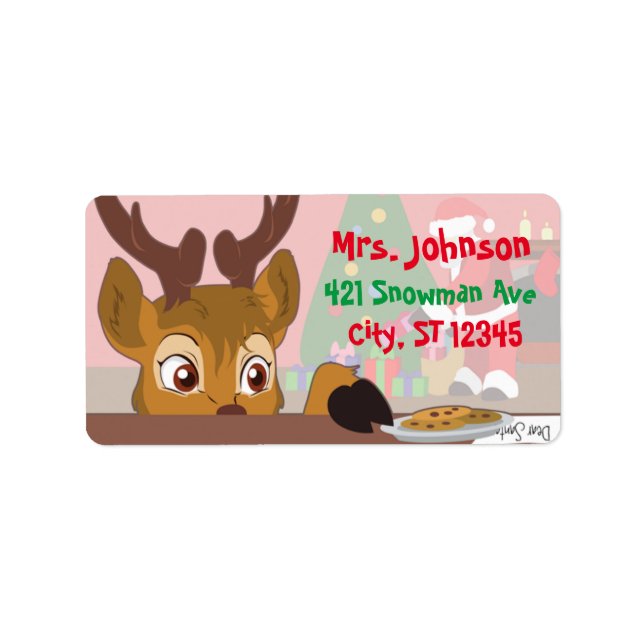 Étiquette Reindeer Love Cookies (Devant)