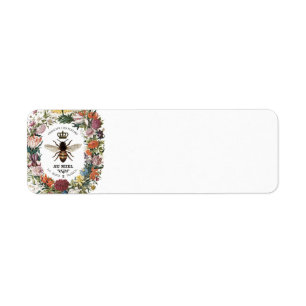 ÉTIQUETTE REINE BOTANIQUE VINTAGE MODERNE BEE