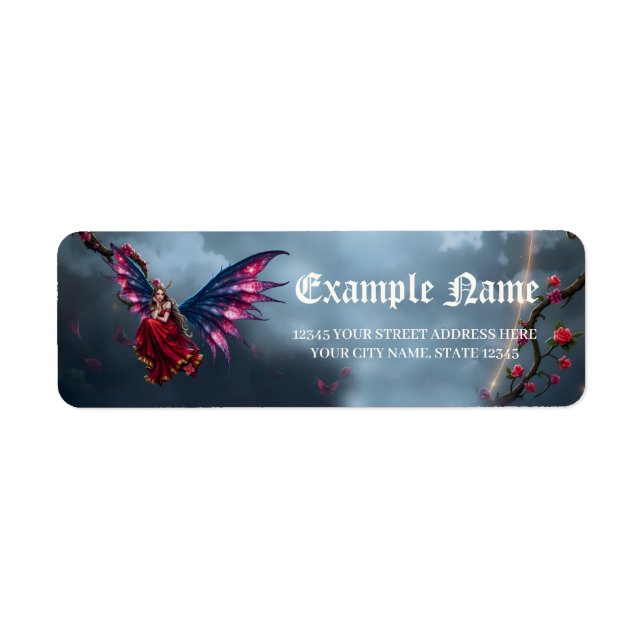 Étiquette Reine des fées de fantasy sombre avec des ailes de (Devant)
