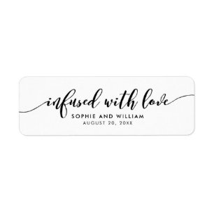 Étiquette Relax Script Infused with Love Wedding Favor Label