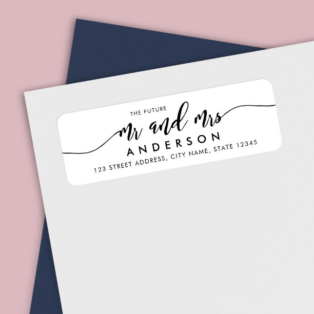 Étiquette Relax Script The Future M et Mme Adresse de retour (Créateur téléchargé)