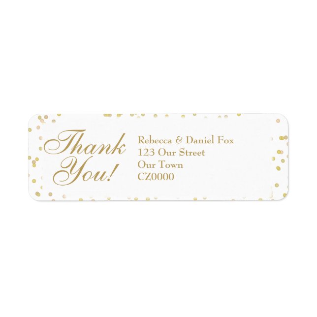 Étiquette Remerciements de mariage confettis de poussière d' (Devant)