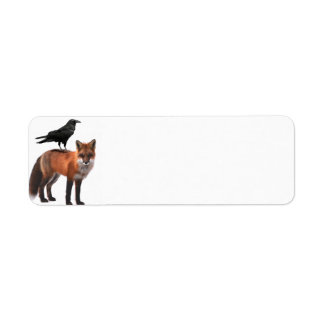 Étiquette renard et corbeau
