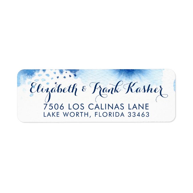 Étiquette RENVOYER L'ADRESSE couleur bleu marine intelligent (Devant)