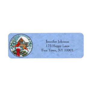 Étiquette Repas de Noël des cardinaux bleu
