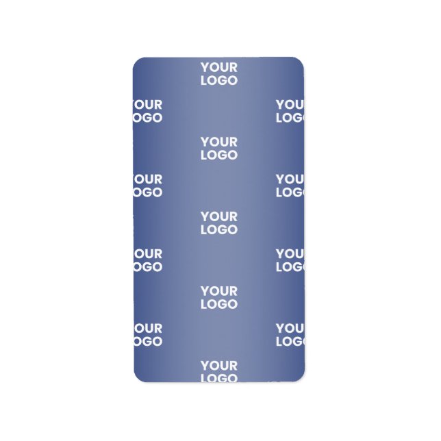 Étiquette Répétition du logo de l'entreprise | Marine Blue G (Devant)