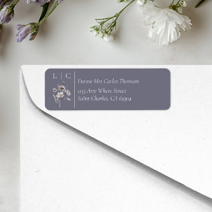 Étiquette Réponse élégante avec monogramme minimaliste gris