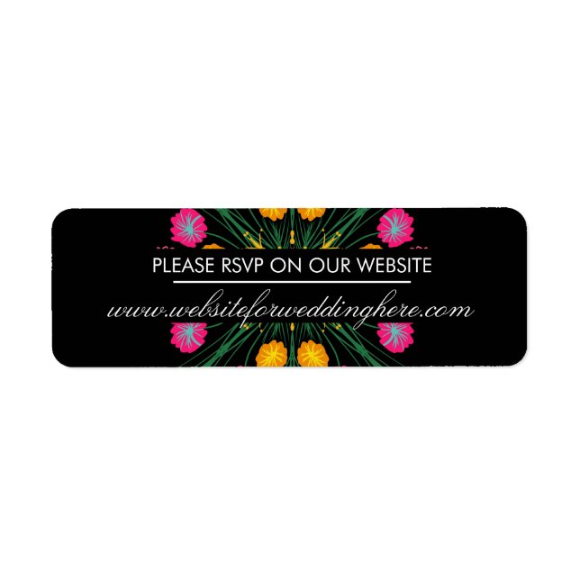 Étiquette Réponse pour un site web espagnol floral dessiné à (Devant)