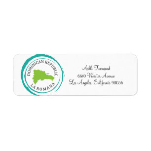 Étiquette République Dominicaine Carte et Personnaliser votr