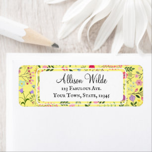 Étiquette Ressort Fleur sauvage motif Floral Lemon jaune