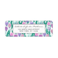 Ressort rose pourpre Tulipe Floral Aquarelle