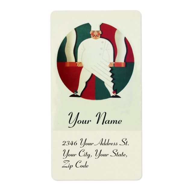 Étiquette RESTAURANT CHEF CUISINE PARTI culinaire (Devant)