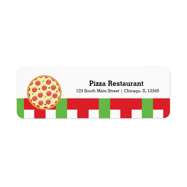 Étiquette Restaurant de pizza (Devant)
