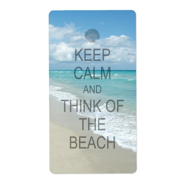 Étiquette Restez au calme et pensez à la plage (Devant)