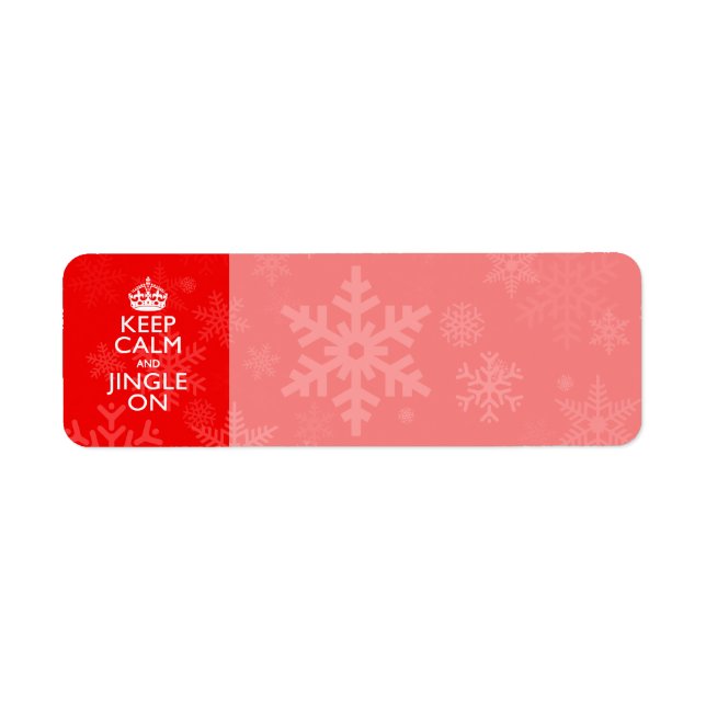 Étiquette Restez Calme Et Jingle Sur Le Décor Rouge (Devant)