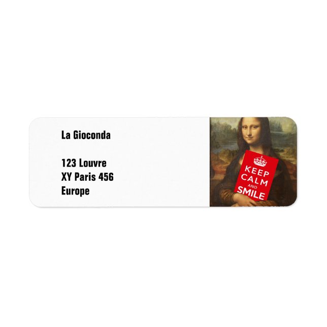 Étiquette Restez Calme Et Souriez (Devant)