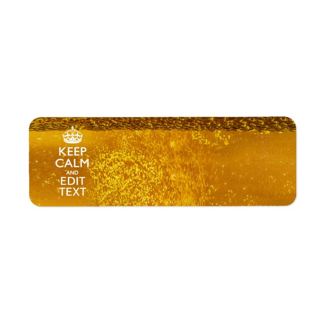 Étiquette Restez calme et votre texte pour une bière Cool (Devant)