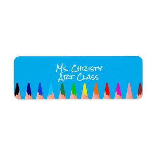 Étiquette Retour à l'école crayons colorés