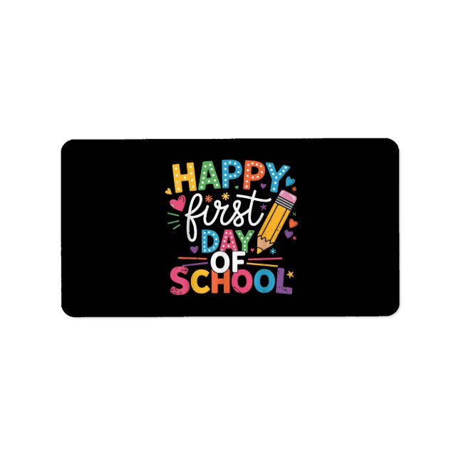Étiquette Retour À L'École Joyeux Premier Jour De L'École Pr (Devant)