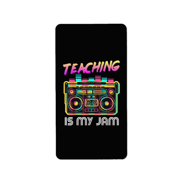 Étiquette Retour à l'école Rétro Enseigner est mon truc 80s (Devant)