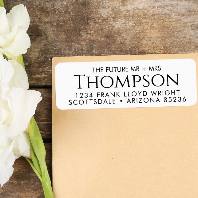 Étiquette Retour Adresse Avenir moderne M. et Mme Customisés (Créateur téléchargé)