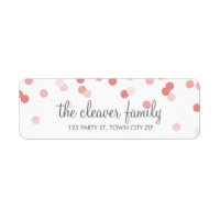RETOUR ADRESSE confetti poka point corail rose gri