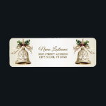 Étiquette Retour Adresse Golden Christmas Bell Shiny Stars<br><div class="desc">Retour Adresse Golden Christmas Bell Shiny Stars étiquette. Unique,  beau,  design élégant. Facile à personnaliser. Le style de police,  la taille et les couleurs peuvent être modifiés. Des éléments correspondants sont disponibles.</div>