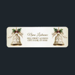 Étiquette Retour Adresse Golden Christmas Bell Shiny Stars<br><div class="desc">Retour Adresse Golden Christmas Bell Shiny Stars étiquette. Unique,  beau,  design élégant. Facile à personnaliser. Le style de police,  la taille et les couleurs peuvent être modifiés. Des éléments correspondants sont disponibles.</div>