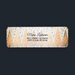 Étiquette Retour Adresse Golden Christmas Trees Snowflakes<br><div class="desc">Retour Adresse Golden Christmas Trees Snowflakes étiquette. Unique,  beau,  design élégant. Facile à personnaliser. Le style de police,  la taille et les couleurs peuvent être modifiés. Des éléments correspondants sont disponibles.</div>