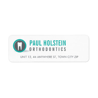 Étiquette RETOUR ADRESSE moderne dentiste dentiste logo dent