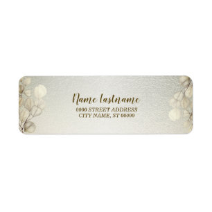 Étiquette Retour Adresse Partie Aquarelle Golden Eucalyptus