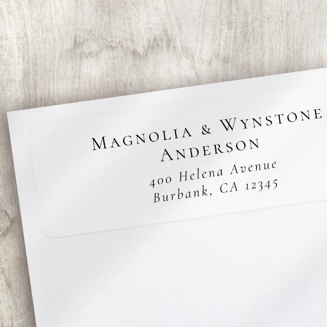 Étiquette Retour minimaliste moderne noir blanc (Créateur téléchargé)