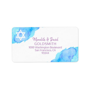 Étiquette Retour RSVP de bat mitzvah d'étoile de David