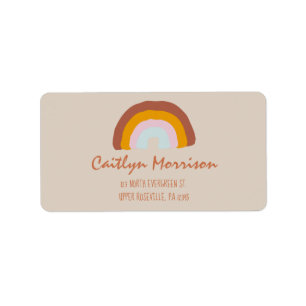 Étiquette Retro Colours Rainbow Doodle Adresse de retour