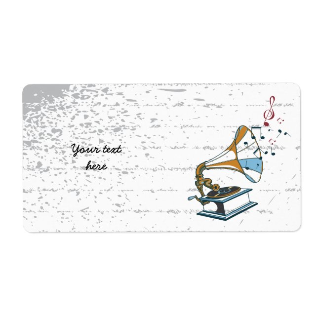 Étiquette rétro Gramophone (Devant)