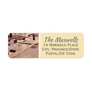 Étiquette Retro Modern Return Address Label