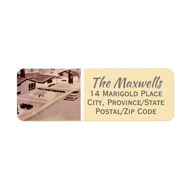 Étiquette Retro Modern Return Address Label (Devant)