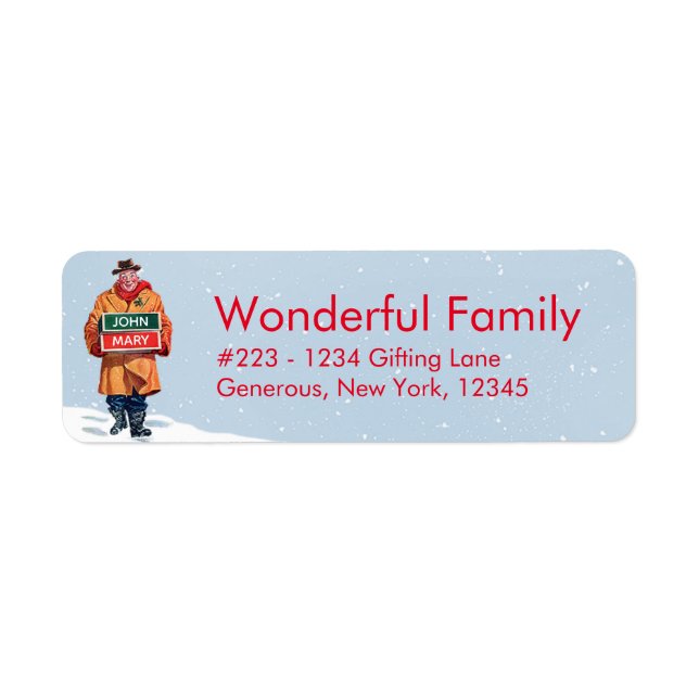 Étiquette Retro Noël Personnaliser personnalisée présente (Devant)