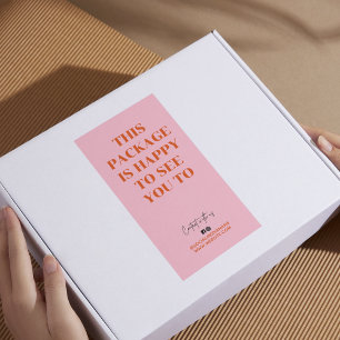 Étiquette Retro orange ce paquet est heureux de vous voir