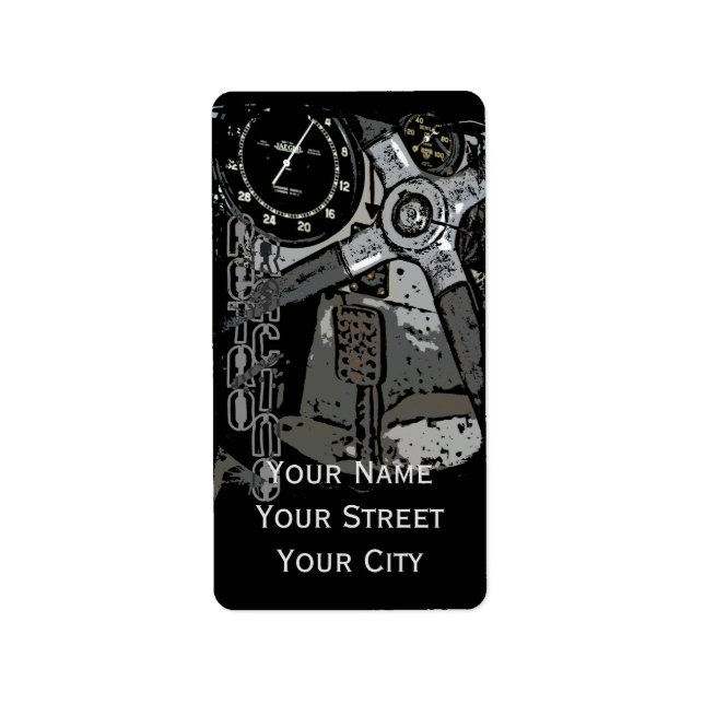 Étiquette Retro Racing Oldtimer Détails Design graphique (Devant)