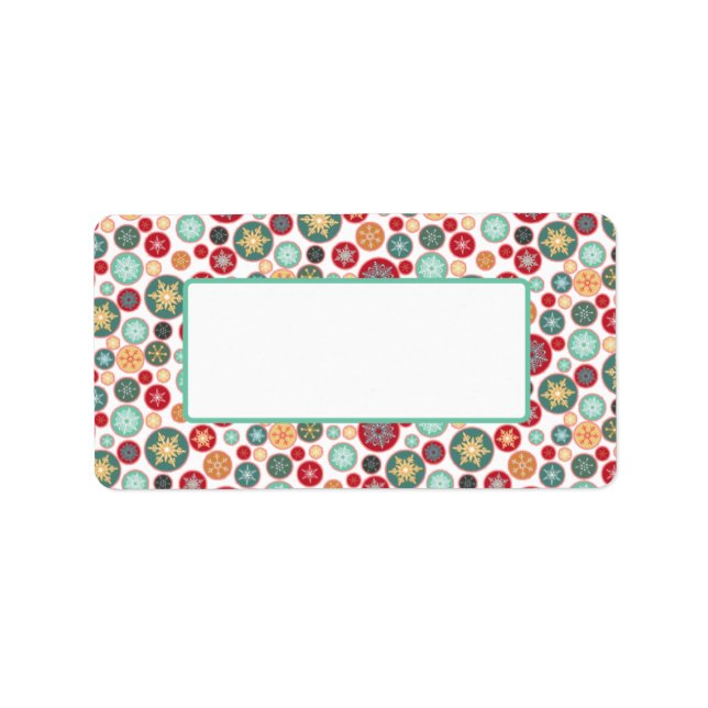 Étiquette Rétro Snowflake Noël envoi ou cadeau (Devant)